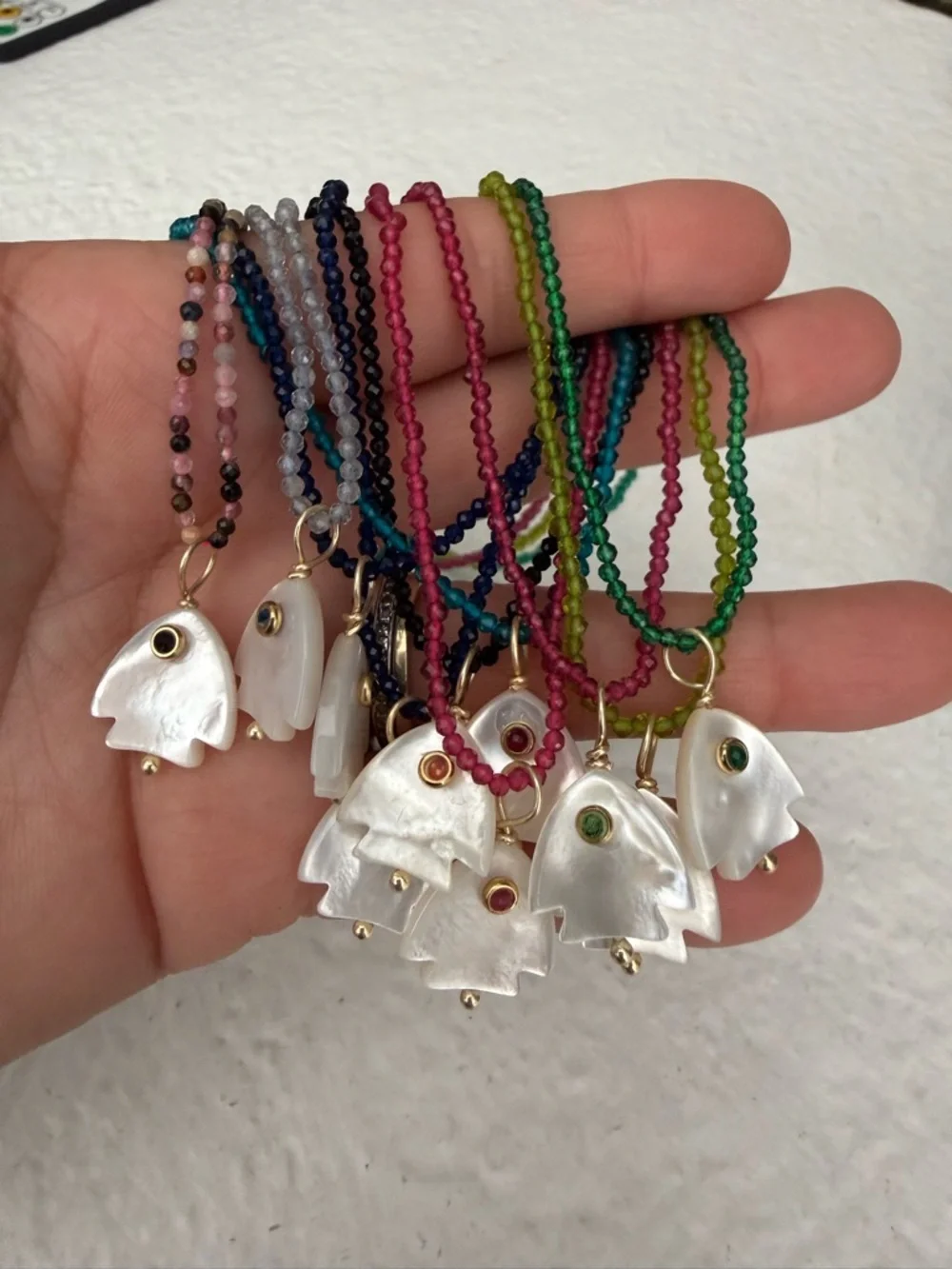 Mother-of-Pearl Fish Necklace